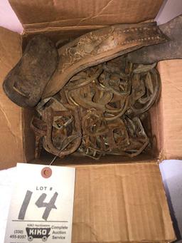 Many ant. harness buckles and hardware