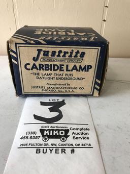 Justrite carbide lamp in original box