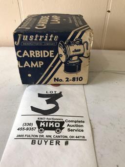 Justrite carbide lamp in original box