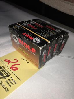 (4) boxes Wolf Gold .223rem ammo