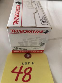 Winchester .45 auto Ammo 100 rounds