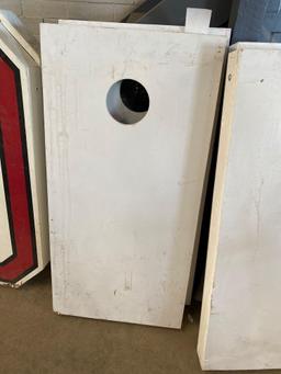 Set of white corn hole boards