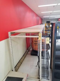 32 ft of product shelving, 5 sections