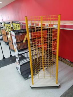 2 display racks, yellow, 64 inches tall