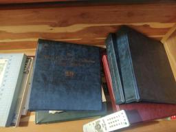 Cavalier cedar chest & Contents including assorted stamp collecting books, most are empty