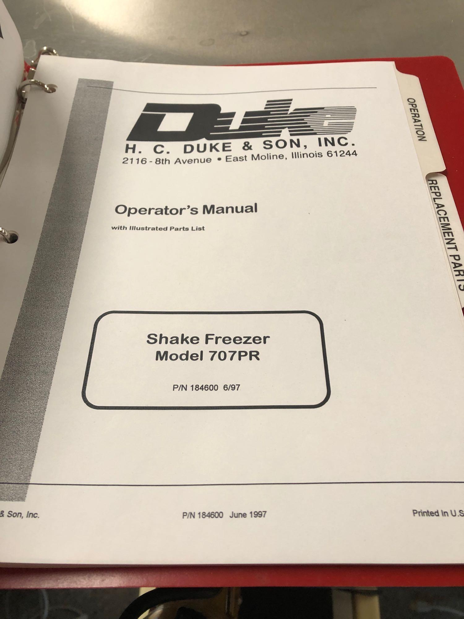 Duke shake freezer w/ Duke mixer