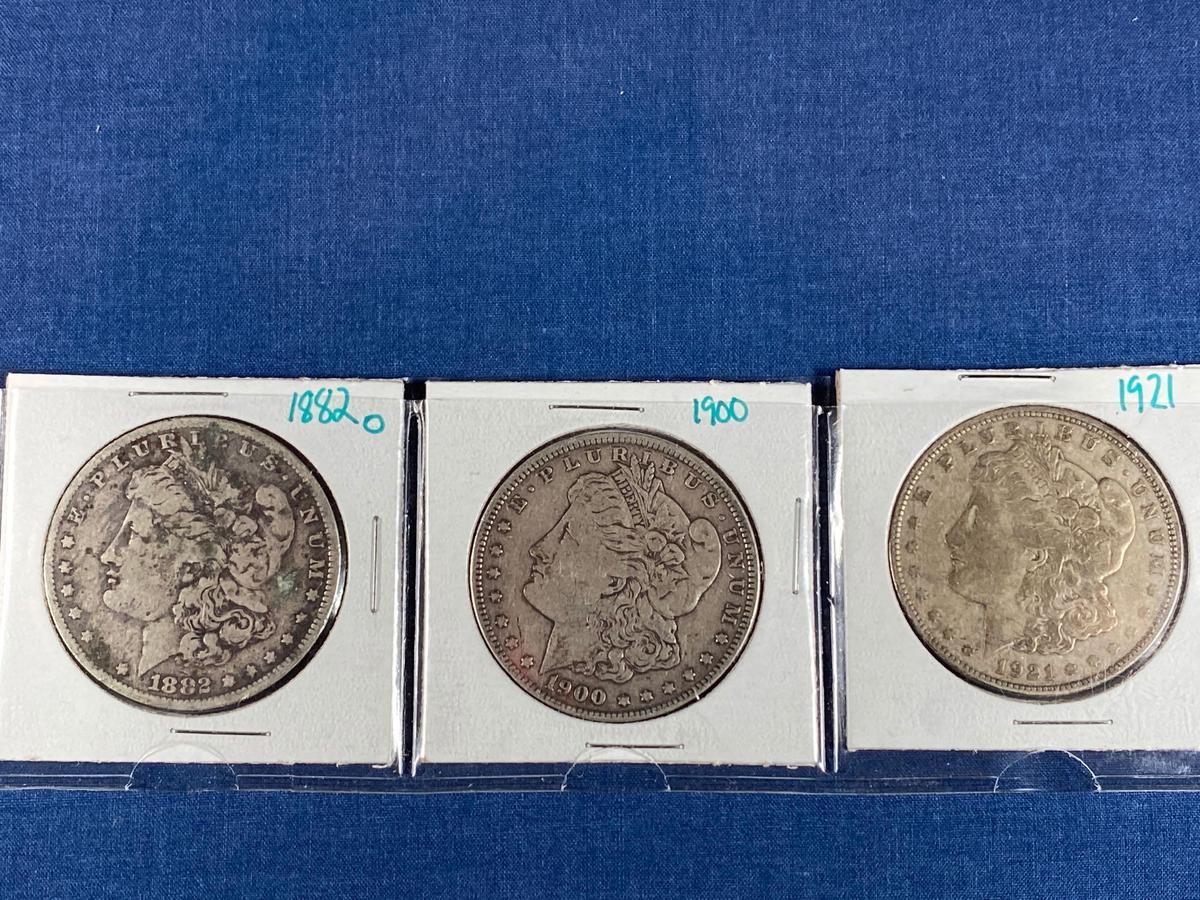 Morgan Dollars 1882o, 1900, '21