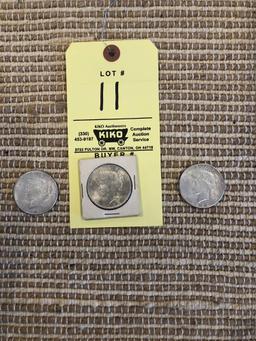 3 Peace Silver Dollars