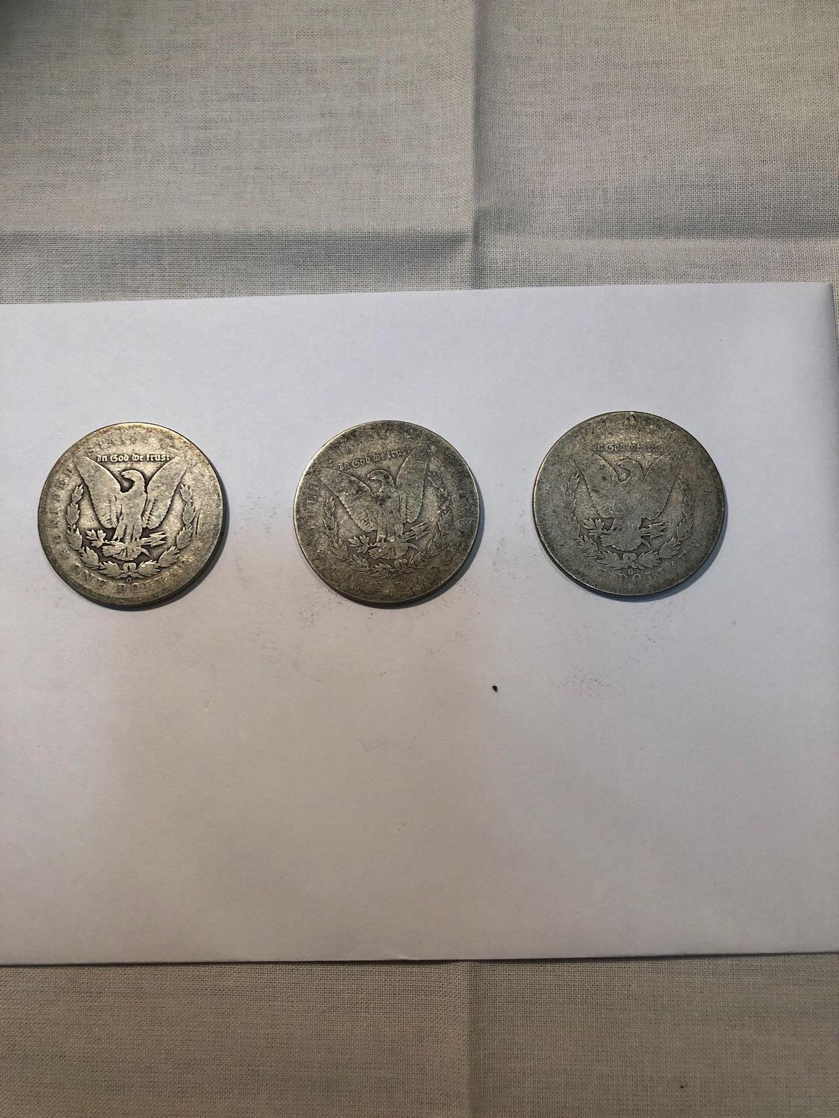 3 Liberty silver dollars