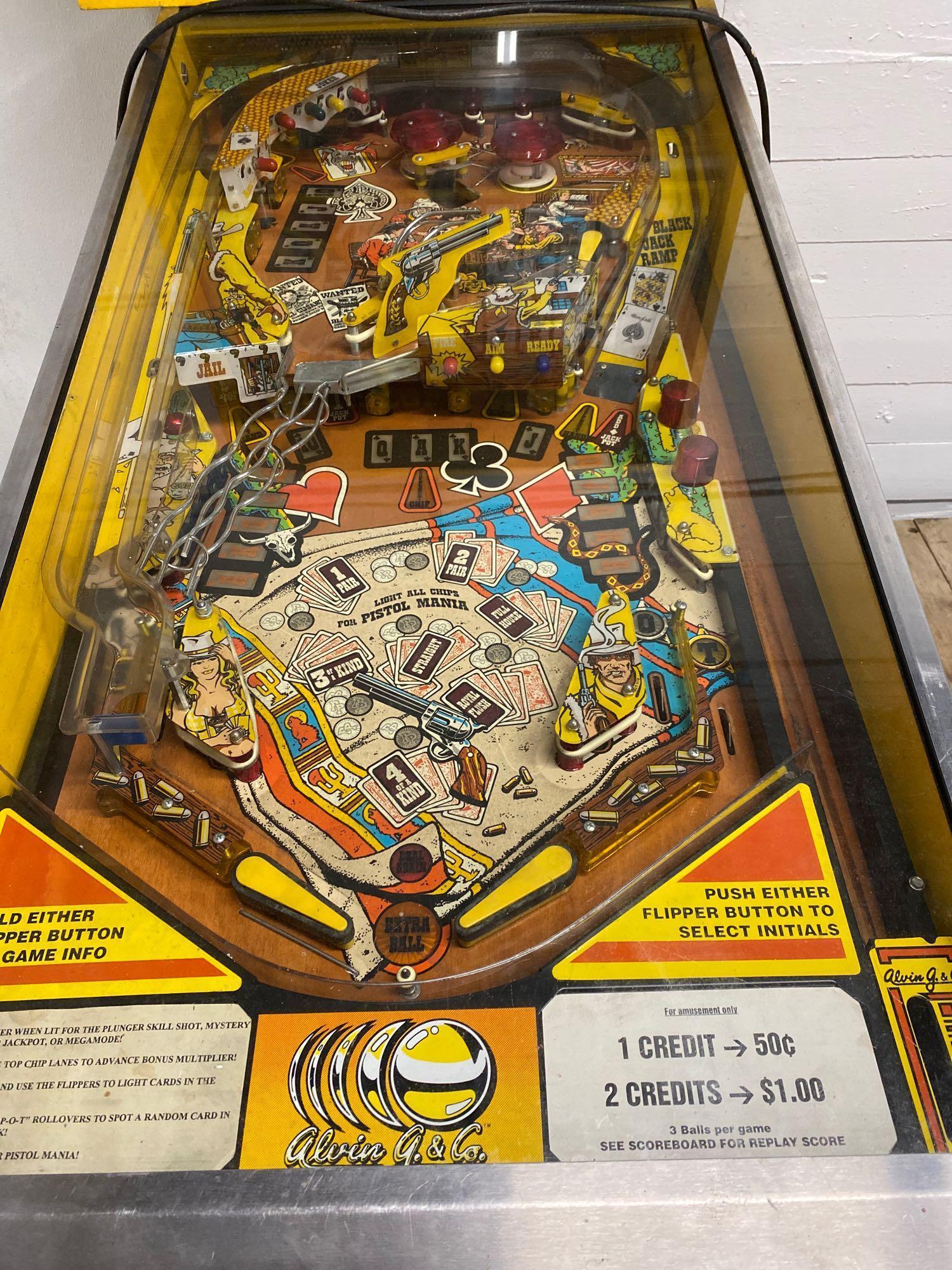 Alvin G. & Co. Pistol Poker pinball machine