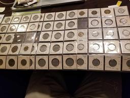 Several French coins, mostly 2 francs