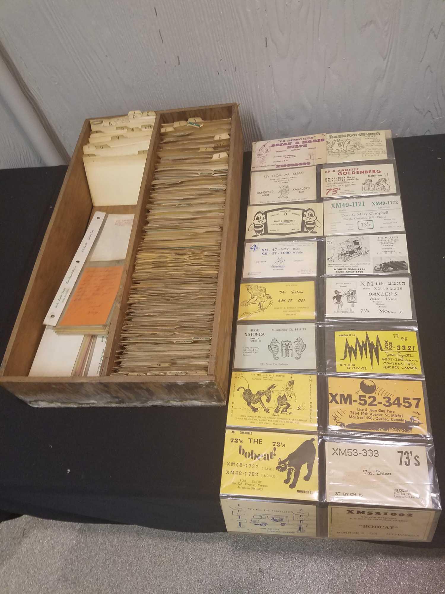 Local collection of QSL cards and file holder