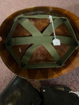 Army helmet liner and army boots