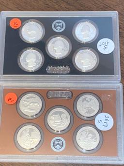 (2) State quarter silver proof sets (2017-S & 2018-S). Bid times two.