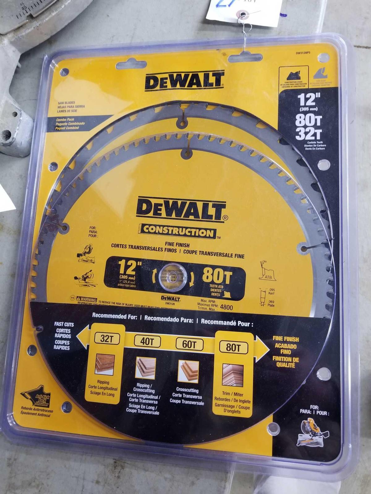 Set new DeWalt blades, 12in