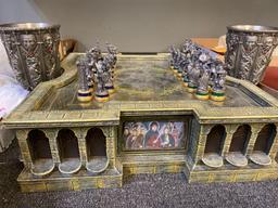 Lord of the Rings chess set with goblets and extra men in boxes