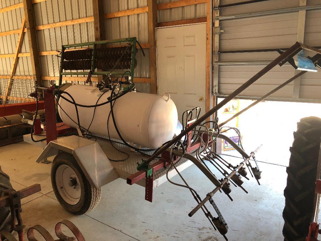 Red Dragon potato crop flame/burner w/ 250-gal. propane tank on single-axle trailer