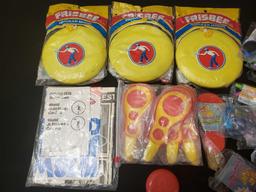 Vintage frisbees, McDonald's toys mint packaged