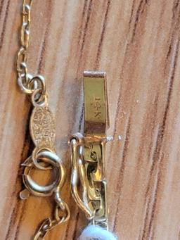 Bracelet amd Necklace Pair Marked 14K