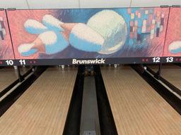 Lanes 11-12 Brunswick A pinsetters, ball return, gutters