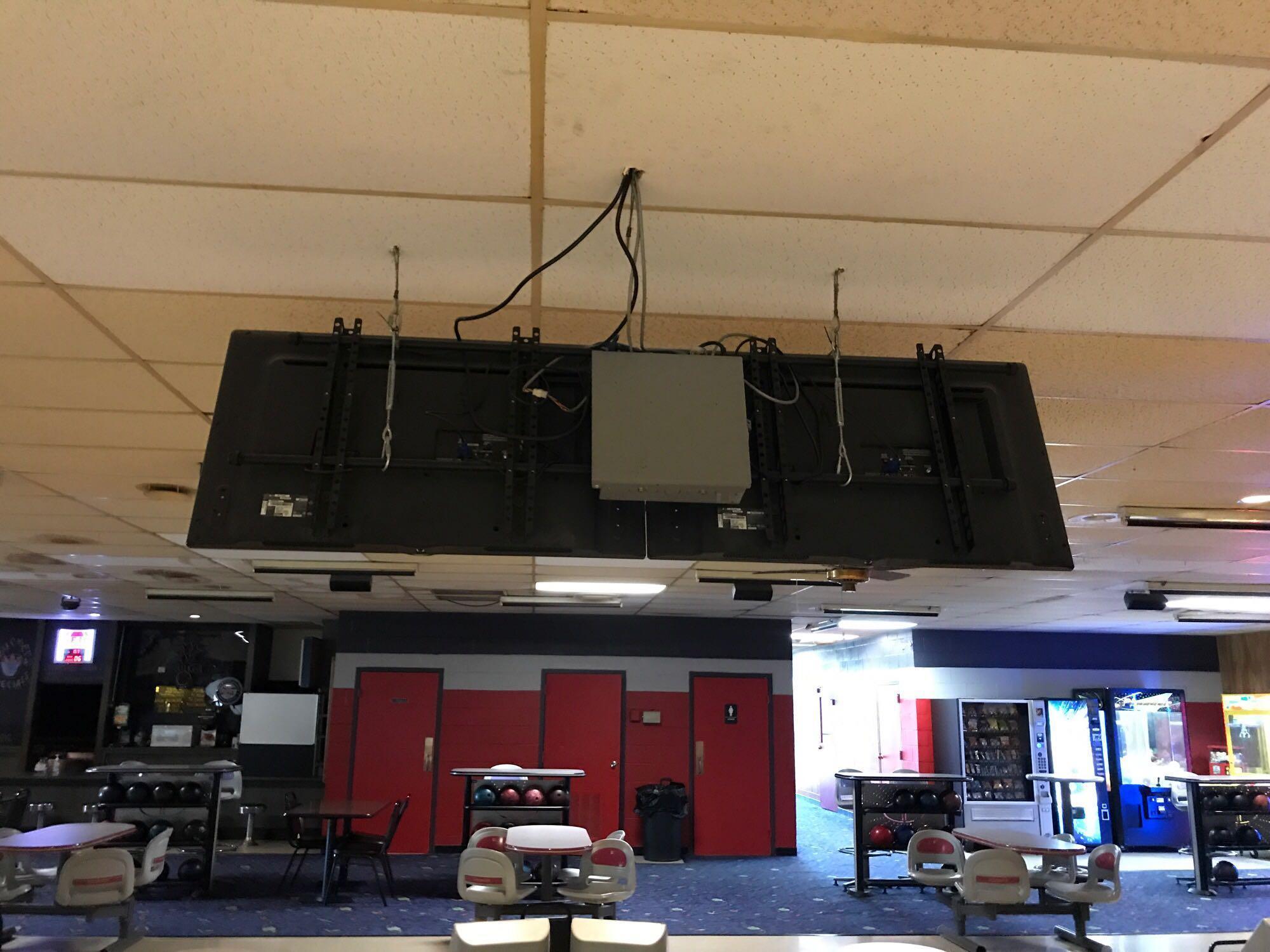 Lanes 5-6 Brunswick Scoring Machines, LG Flat-screen TVs, Brunswick Scoring Systems w/ converter