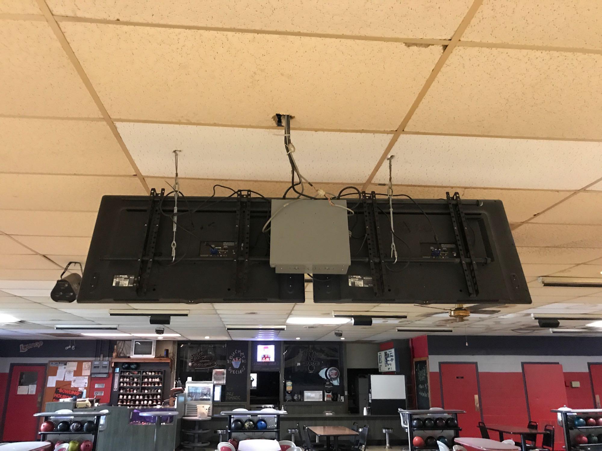 Lanes 9-10 Brunswick Scoring Machines, LG Flat-screen TVs, Brunswick Scoring Systems w/ converter