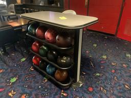 (2) Quest High-Top Ball Rack W/ (3) Brunswick Stools