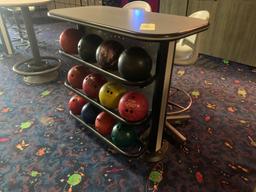 (2) Quest High-Top Ball Rack W/ (4) Brunswick Stools