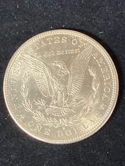 1881-S Morgan dollar, AU.