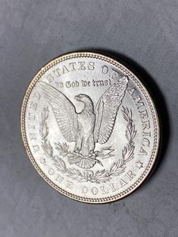 1889 Morgan dollar, AU.