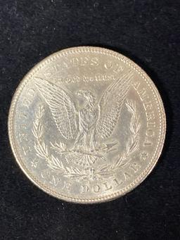 1878-S Morgan dollar, AU.