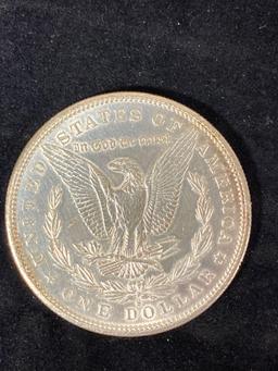 1879-S Morgan dollar, AU.