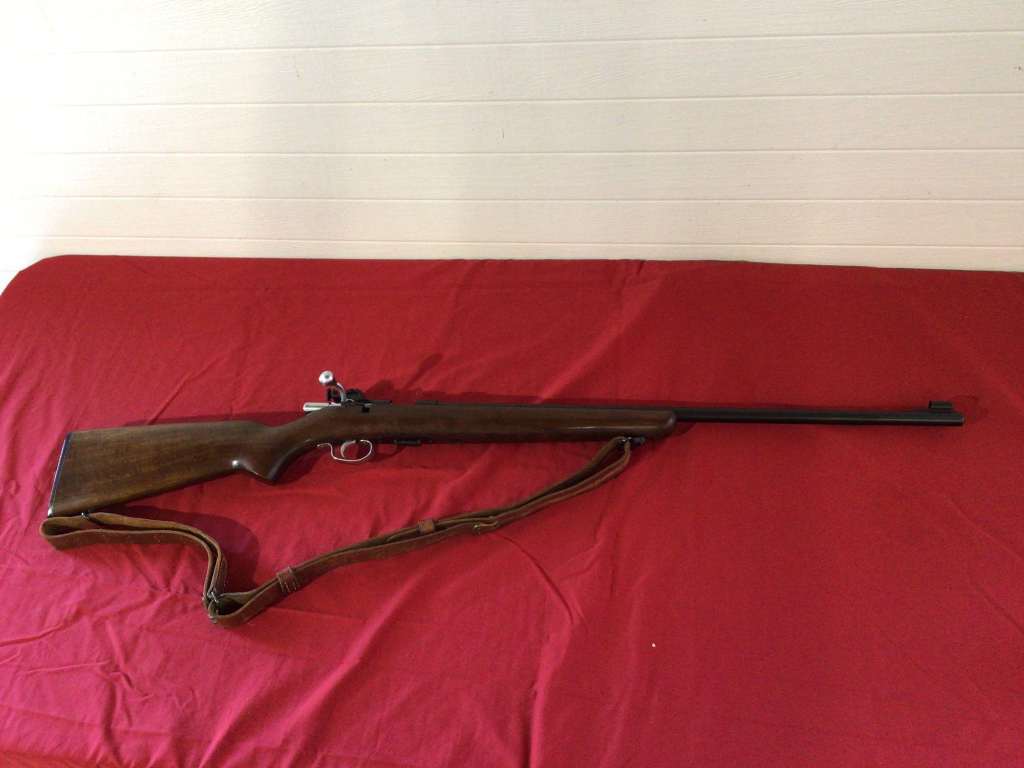 Winchester 69A. 22 cal bolt action. 25" barrel. One Winchester clip. Peep sights