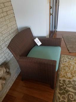 Outdoor patio chair with cushion