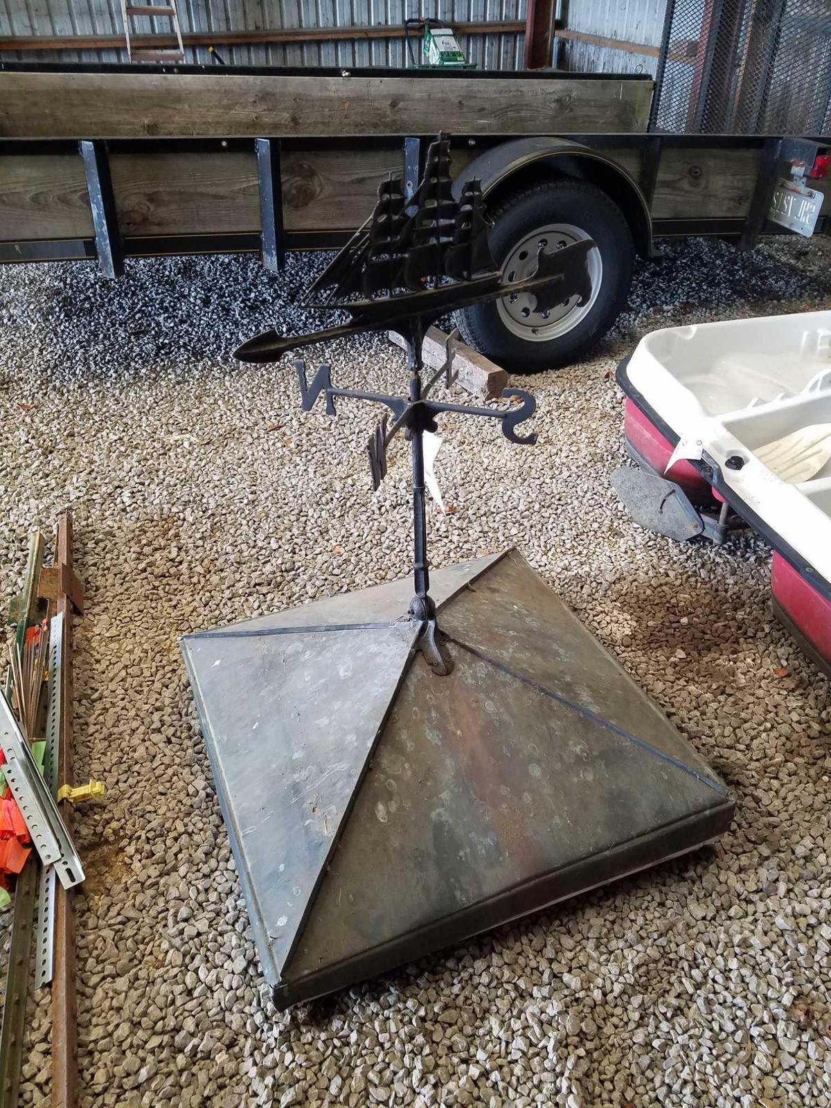 Copper roof nautical weather vane cupola