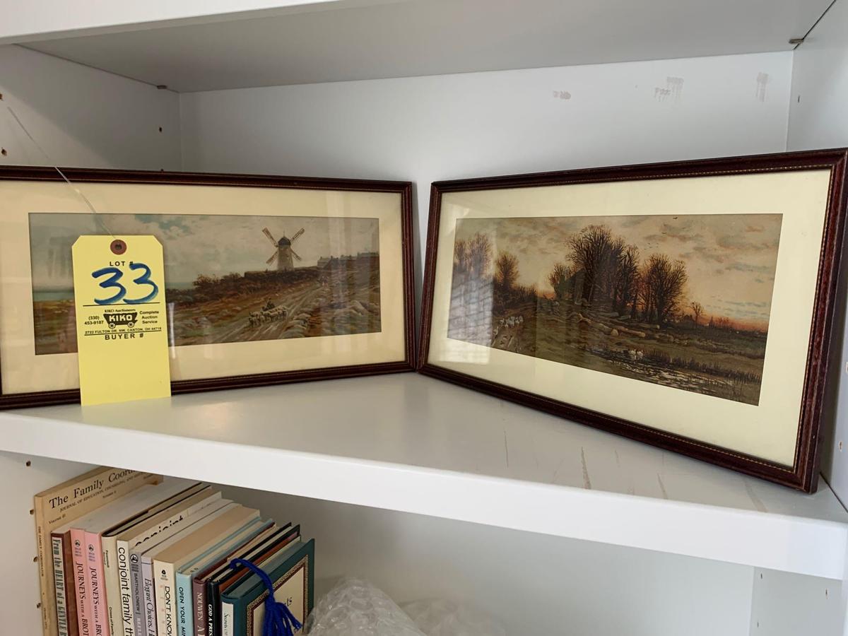 2 early framed prints