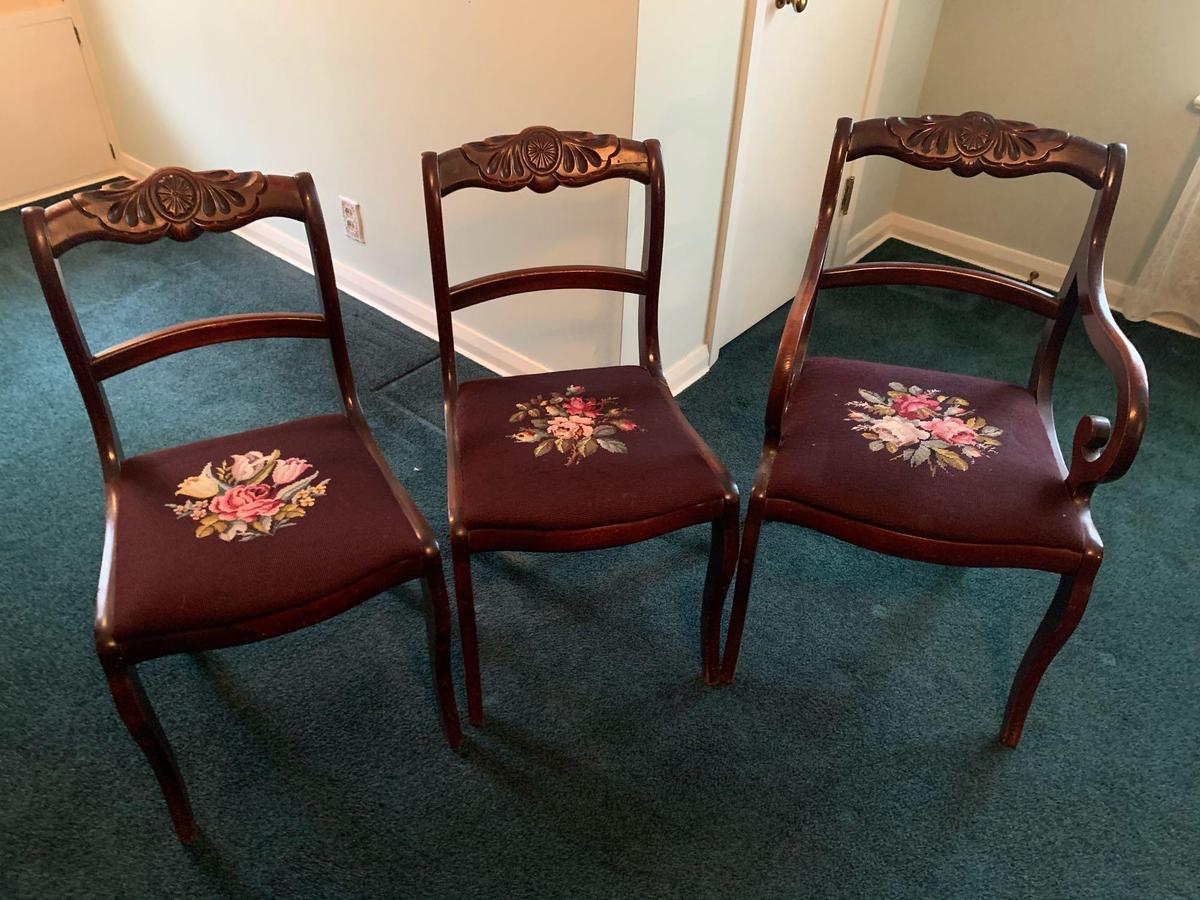 (4) upholstered dining chairs