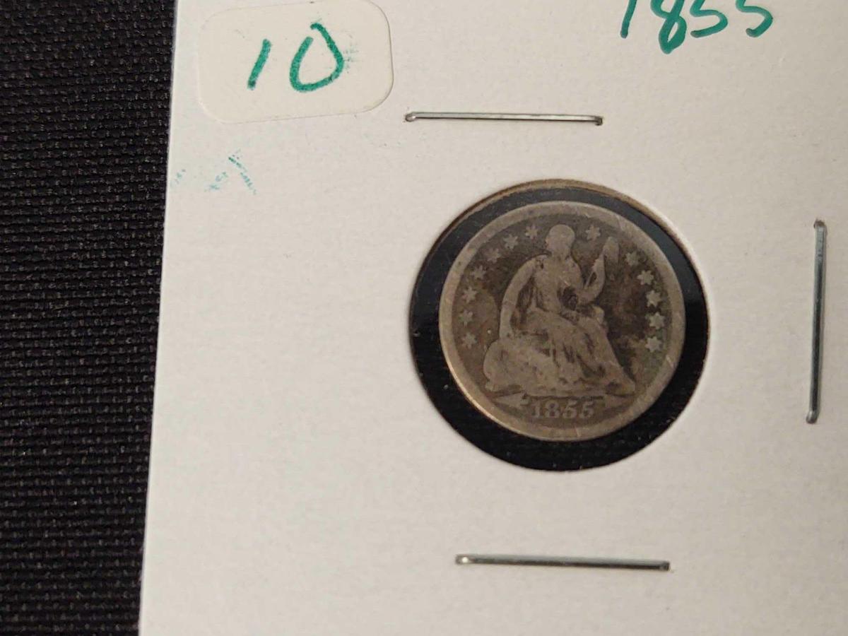 1855 Seated Half Dime