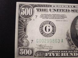 1934 $500 Note Chicago