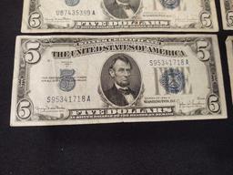 $5 Dollar Silver Certificate 1934 & 1953