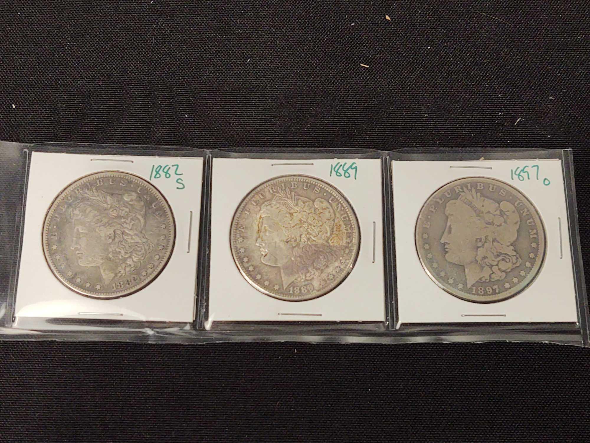 Morgan Dollar 1882s, '89, '97o