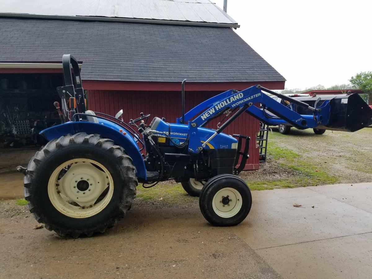 New Holland 55 workmaster tractor with 615TL loader, 839hrs