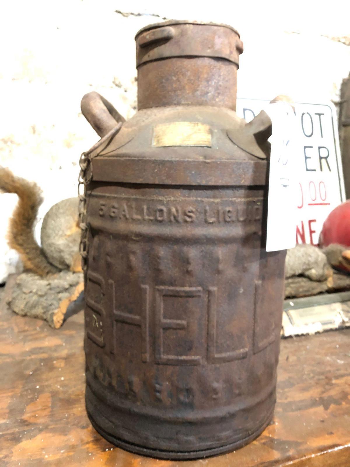 Shell 5 gallon oil can