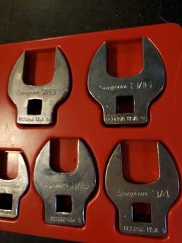 Snap-On crow foot open end wrenches, (11) peice set 3/8 to 1inch