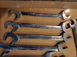 Snap-On double open end wrenches from 3/8 to 1 inch