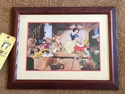 1994 Snow White & Dwarfs lithograph, 19 x 15 frame size.