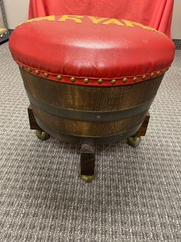 Harvard barrel stool on casters