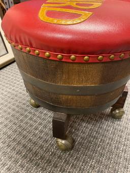 Harvard barrel stool on casters