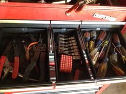 Two-section Craftsman toolbox and contents.