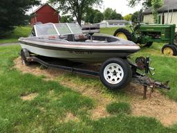 1984 BAJA Fiberglass Boat with Road Runner Trailer, 1984 150HP Mariner Motor